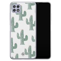 Casimoda Samsung Galaxy A22 5G siliconen telefoonhoesje - Cactus print