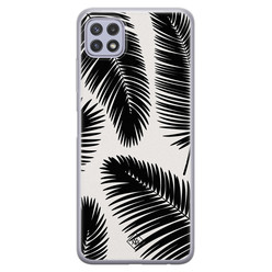 Casimoda Samsung Galaxy A22 5G siliconen hoesje - Palm leaves silhouette