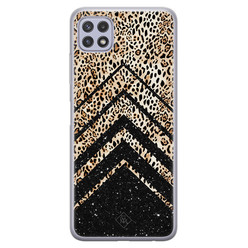 Casimoda Samsung Galaxy A22 5G siliconen hoesje - Chevron luipaard