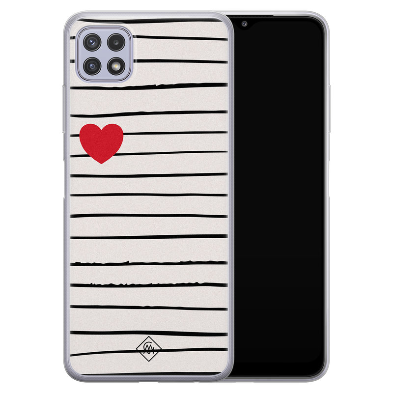 Casimoda Samsung Galaxy A22 5G siliconen hoesje - Heart queen