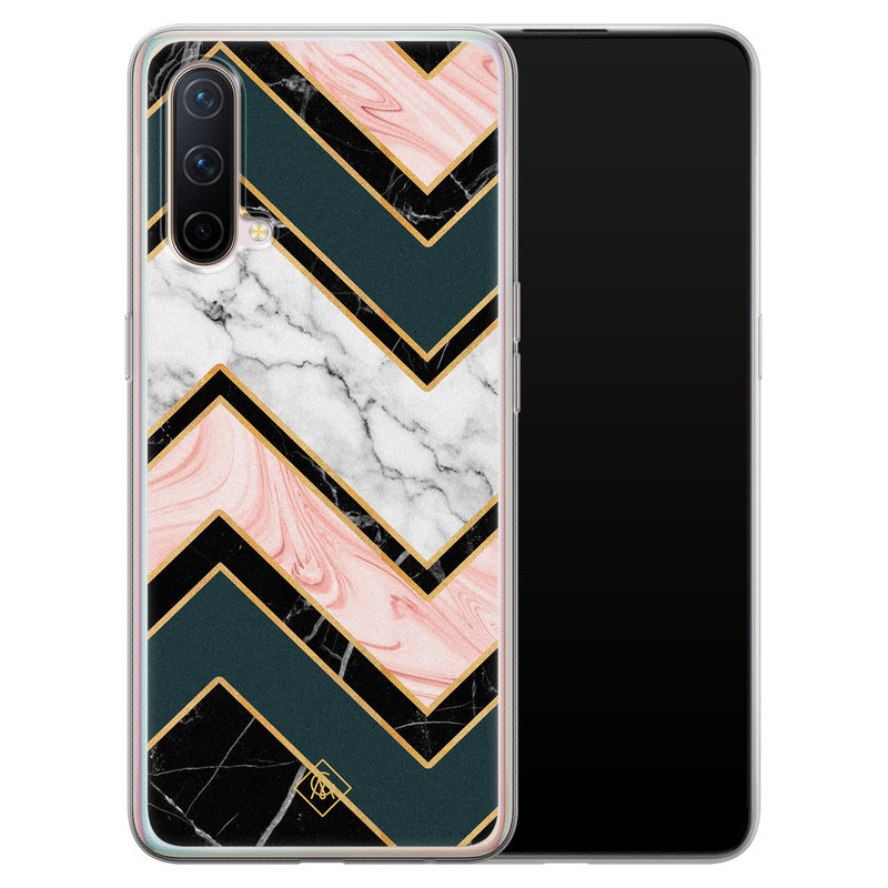 Casimoda OnePlus Nord CE 5G siliconen hoesje - Marmer triangles