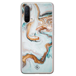 Casimoda OnePlus Nord CE 5G siliconen hoesje - Marmer blauw goud