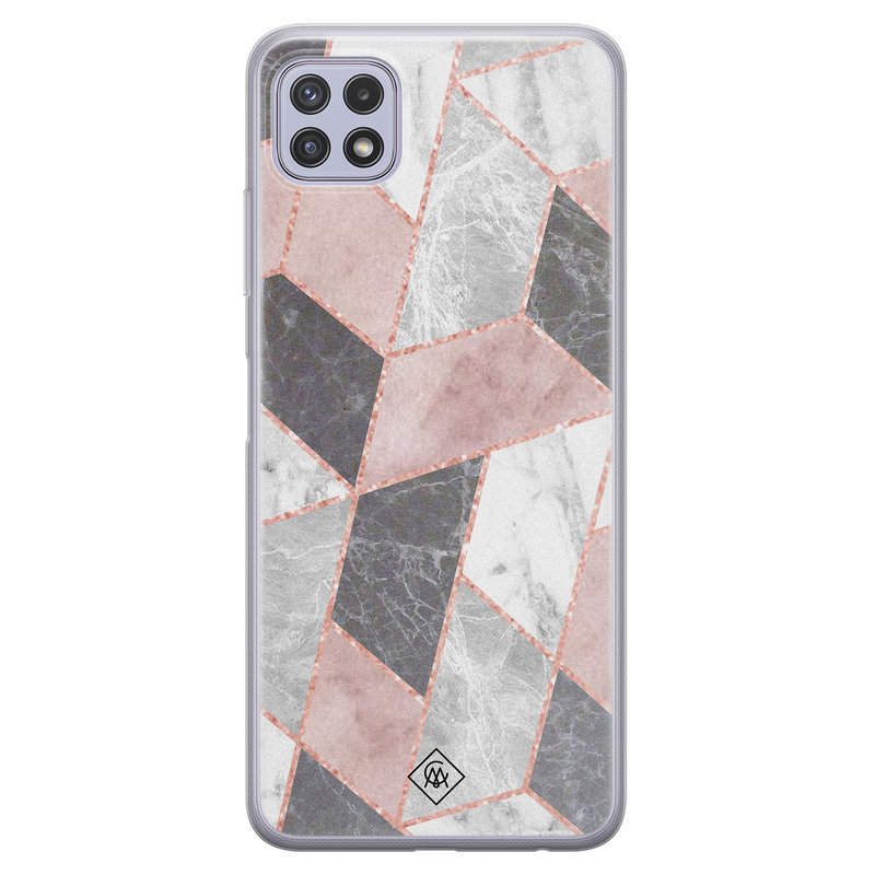 Casimoda Samsung Galaxy A22 5G siliconen telefoonhoesje - Stone grid