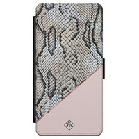 Casimoda Samsung Galaxy S21 flipcase - Snake print roze