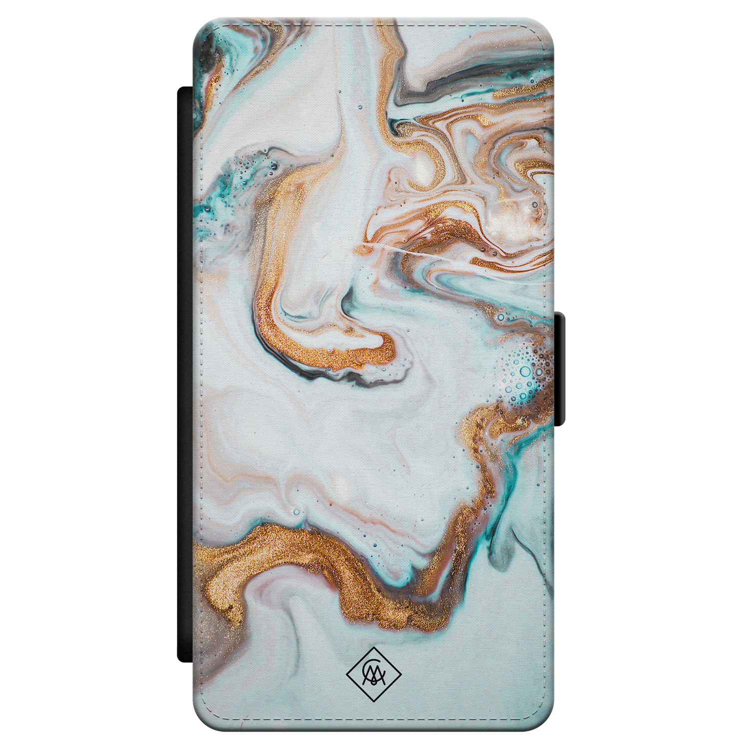 Samsung Galaxy S21 flipcase Marmer blauw goud