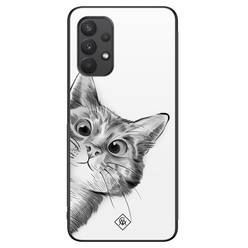 Casimoda Samsung Galaxy A32 4G hoesje - Peekaboo kat