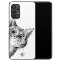 Casimoda Samsung Galaxy A32 4G hoesje - Peekaboo kat