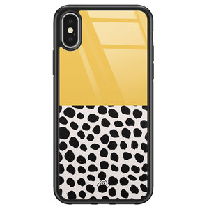Casimoda iPhone X/XS glazen hardcase - Abstract geel