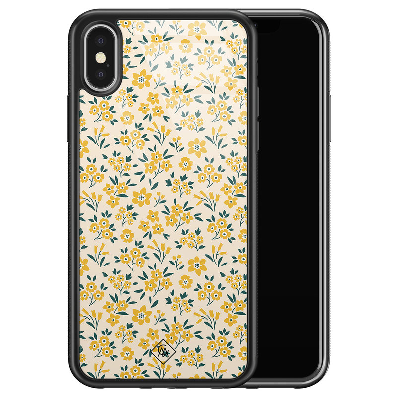 Casimoda iPhone X/XS glazen hardcase - Yellow garden