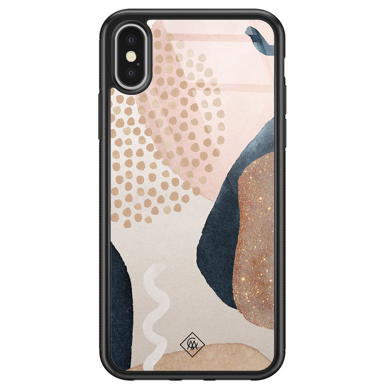 Casimoda iPhone X/XS glazen hardcase - Abstract dots