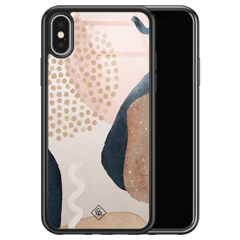 Casimoda iPhone X/XS glazen hardcase - Abstract dots