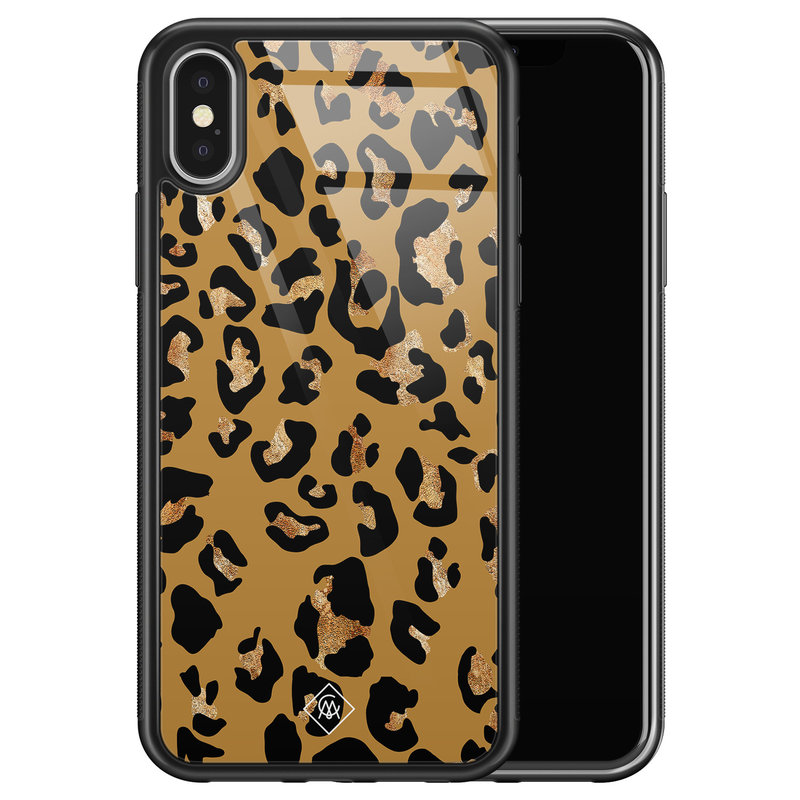 Casimoda iPhone X/XS glazen hardcase - Jungle wildcat