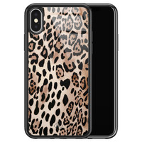 Casimoda iPhone X/XS glazen hardcase - Golden wildcat