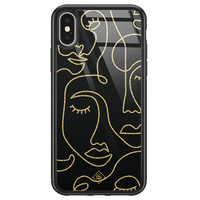 Casimoda iPhone X/XS glazen hardcase - Abstract faces