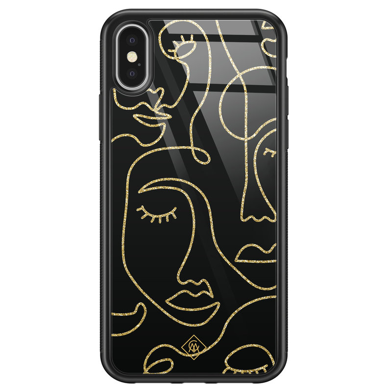 Casimoda iPhone X/XS glazen hardcase - Abstract faces