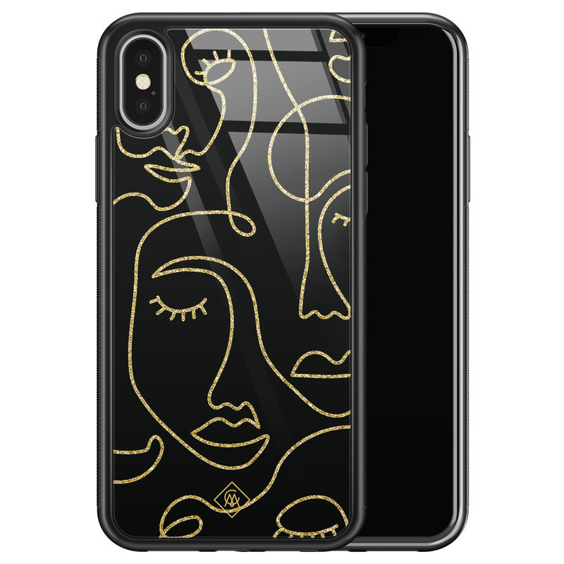 Casimoda iPhone X/XS glazen hardcase - Abstract faces