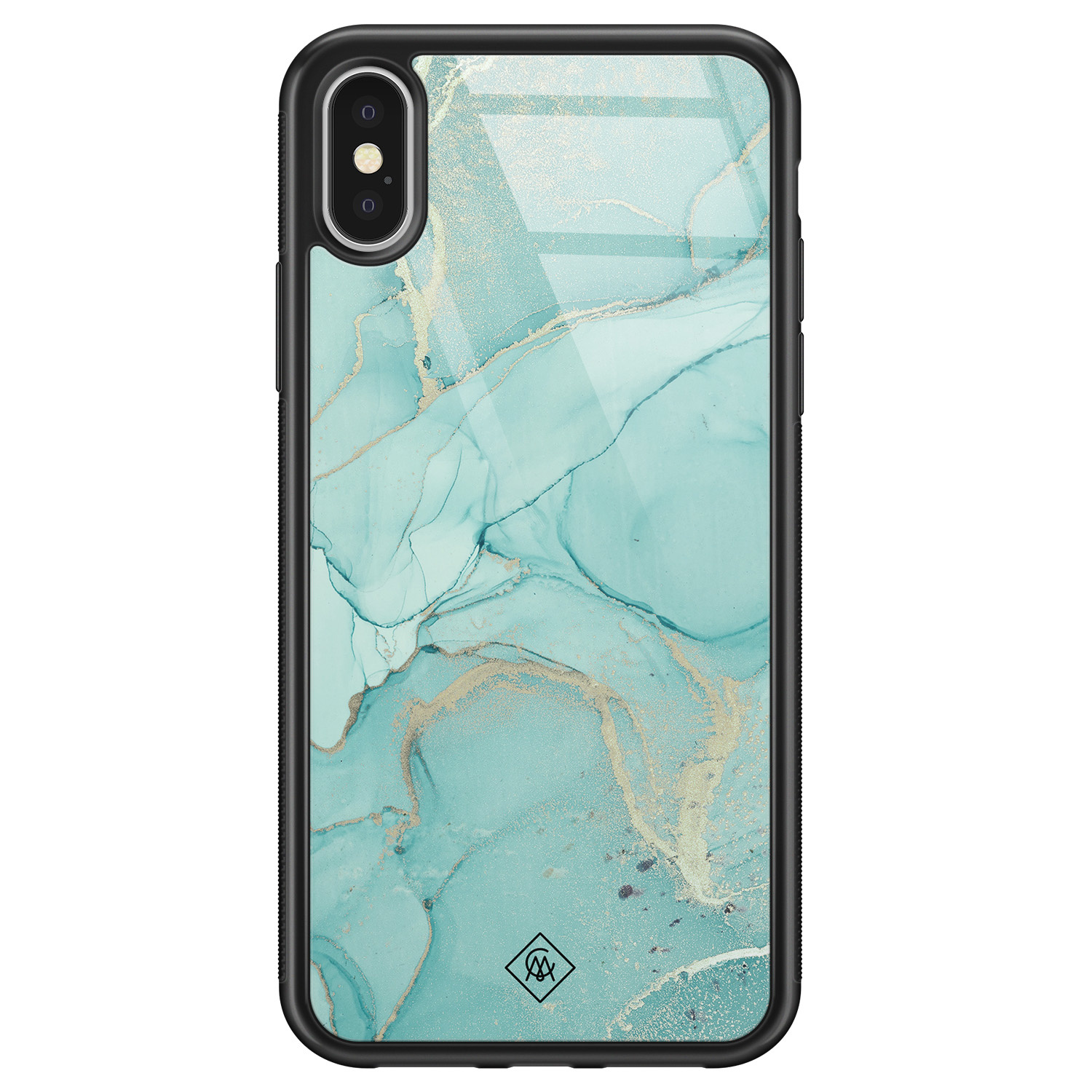 iPhone X XS glazen hardcase Touch of mint