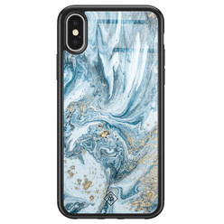 Casimoda iPhone X/XS glazen hardcase - Marble sea