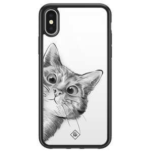 Casimoda iPhone X/XS glazen hardcase - Peekaboo