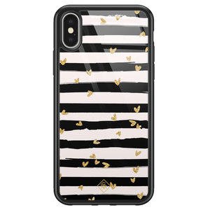 Casimoda iPhone X/XS glazen hardcase - Hart streepjes