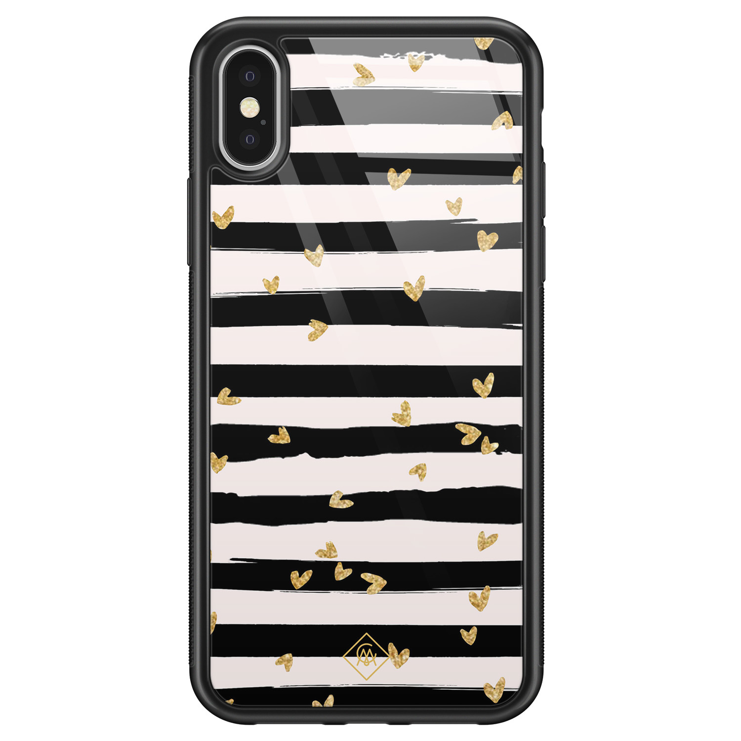 iPhone X/XS glazen hardcase - Hart streepjes