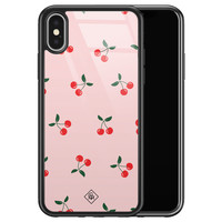 Casimoda iPhone X/XS glazen hardcase - Kersjes