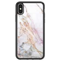 Casimoda iPhone X/XS glazen hardcase - Parelmoer marmer