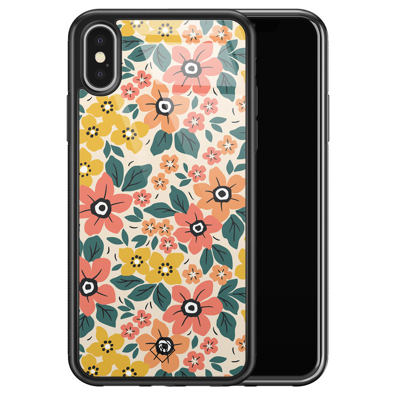 Casimoda iPhone X/XS glazen hardcase - Blossom