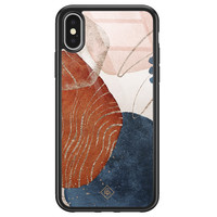 Casimoda iPhone X/XS glazen hardcase - Abstract terracotta