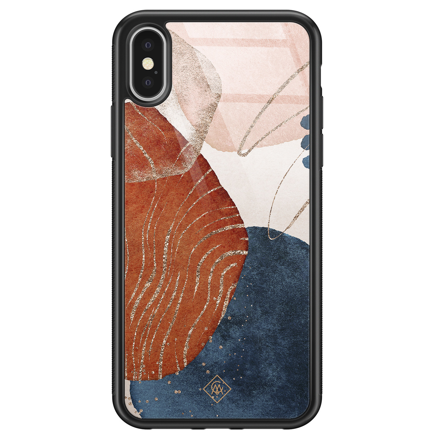 iPhone X XS glazen hardcase Abstract terracotta