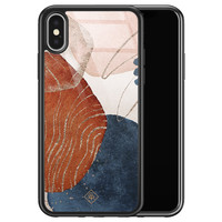 Casimoda iPhone X/XS glazen hardcase - Abstract terracotta