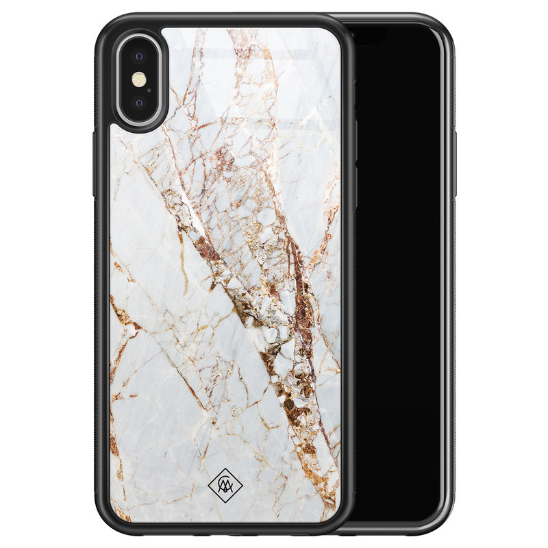 Casimoda iPhone X/XS glazen hardcase - Marmer goud