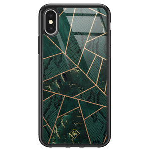 Casimoda iPhone X/XS glazen hardcase - Abstract groen