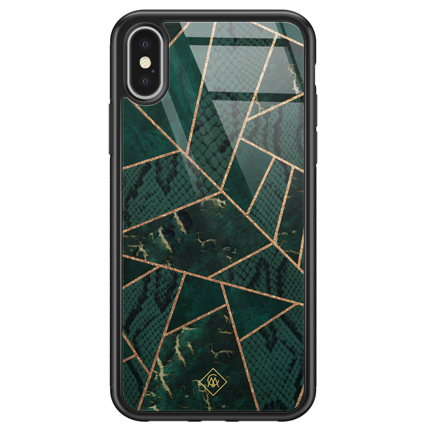 iPhone X XS glazen hardcase Abstract groen