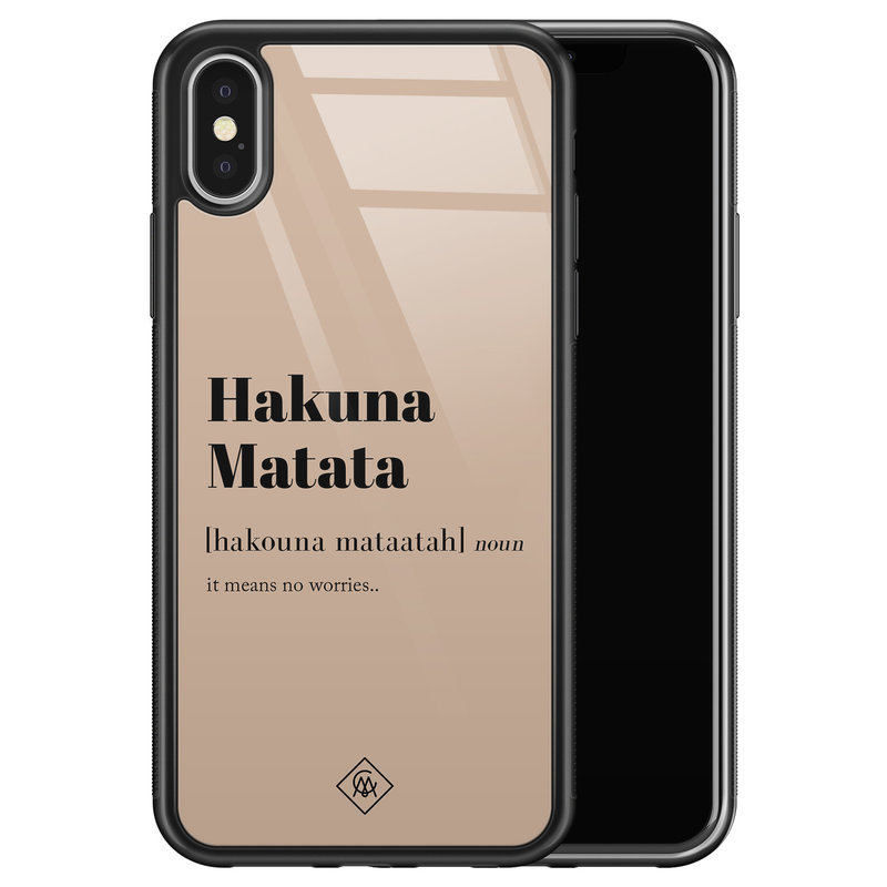 Casimoda iPhone X/XS glazen hardcase - Hakuna Matata