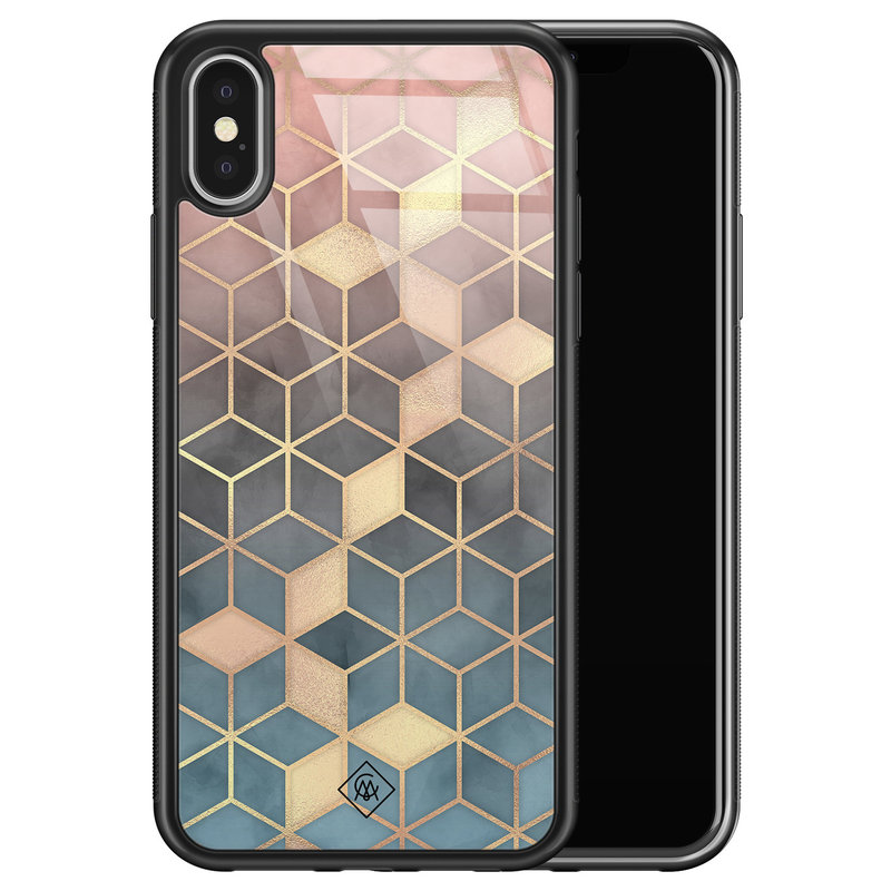 Casimoda iPhone X/XS glazen hardcase - Cubes art