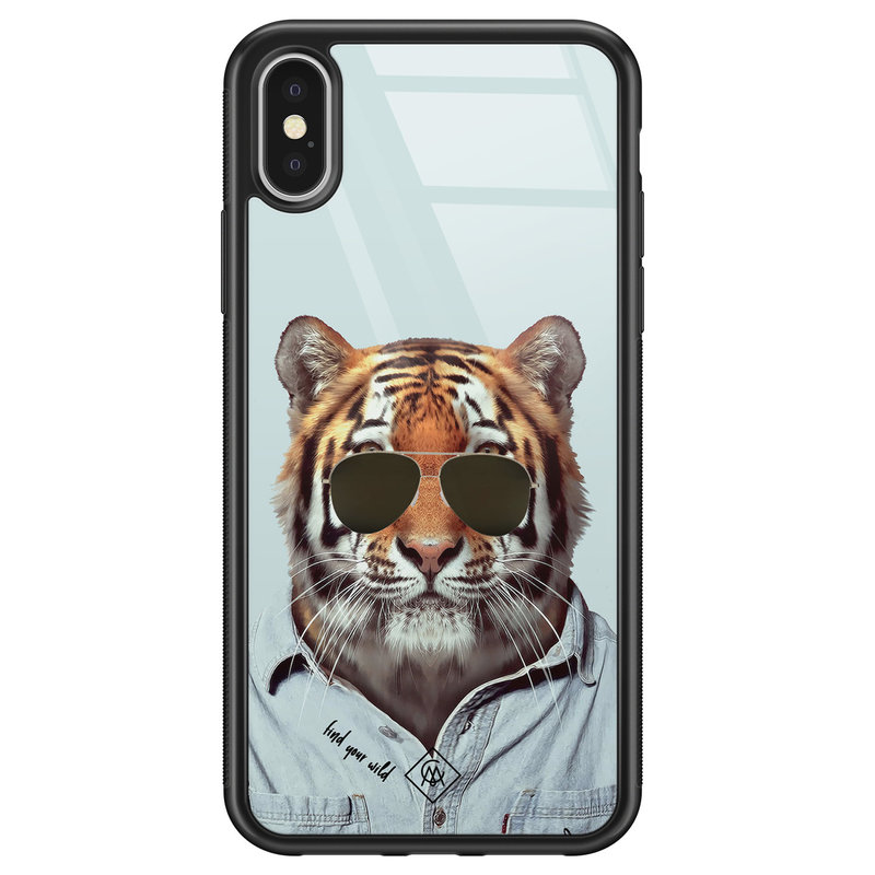 Casimoda iPhone X/XS glazen hardcase - Tijger wild