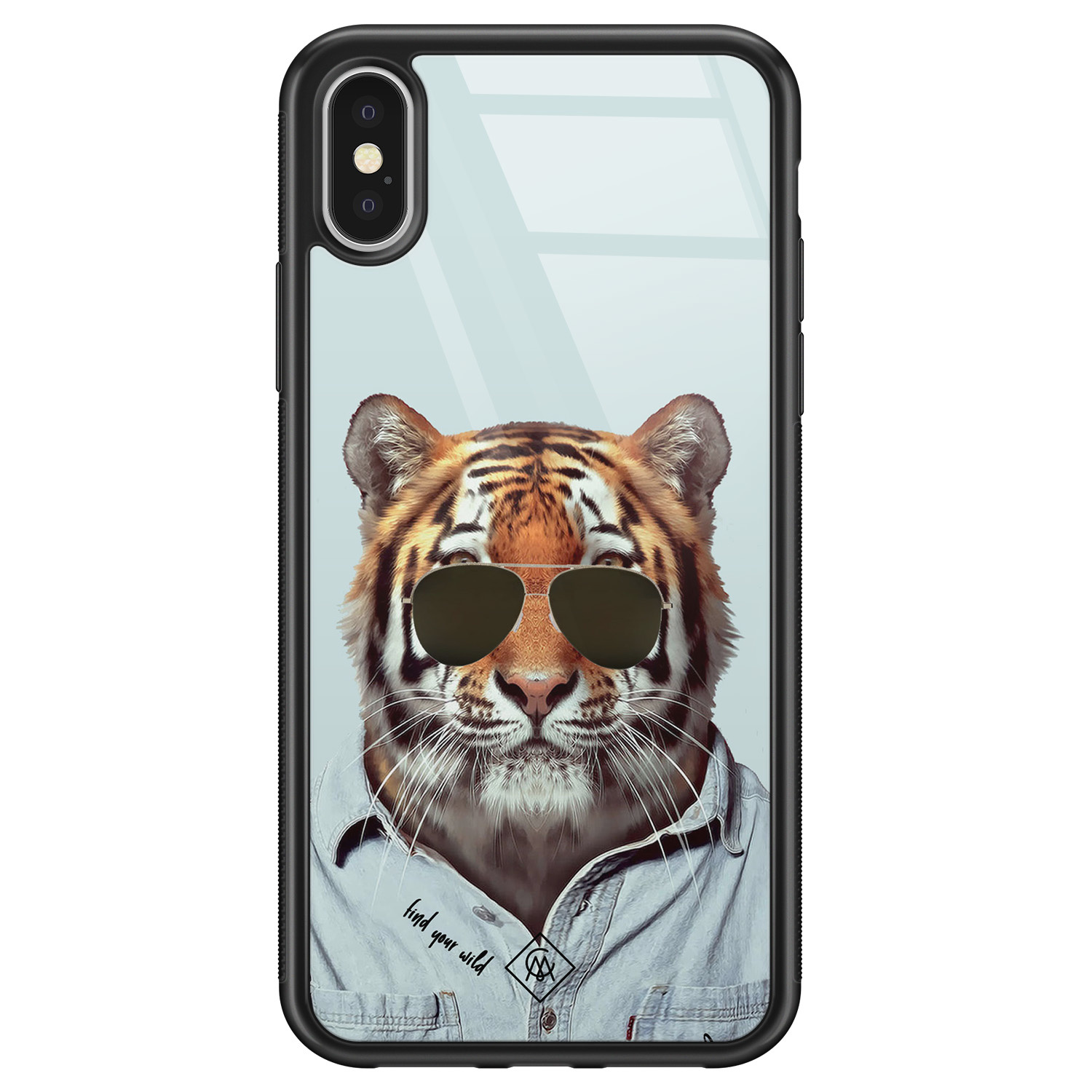 iPhone X/XS glazen hardcase - Tijger wild