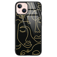 Casimoda iPhone 13 glazen hardcase - Abstract faces