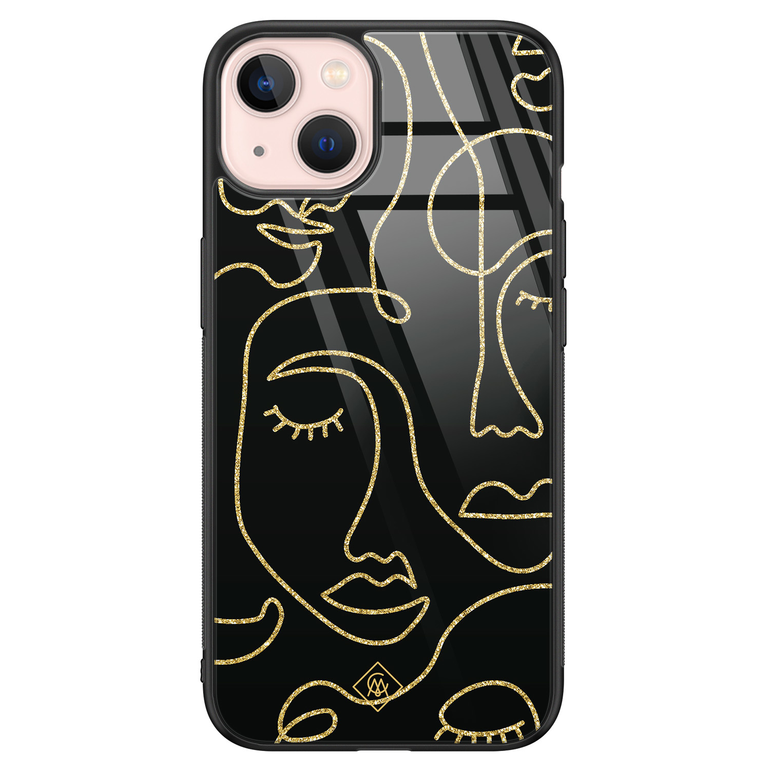 iPhone 13 glazen hardcase Abstract faces