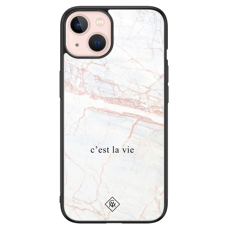 Casimoda iPhone 13 glazen hardcase - C'est la vie