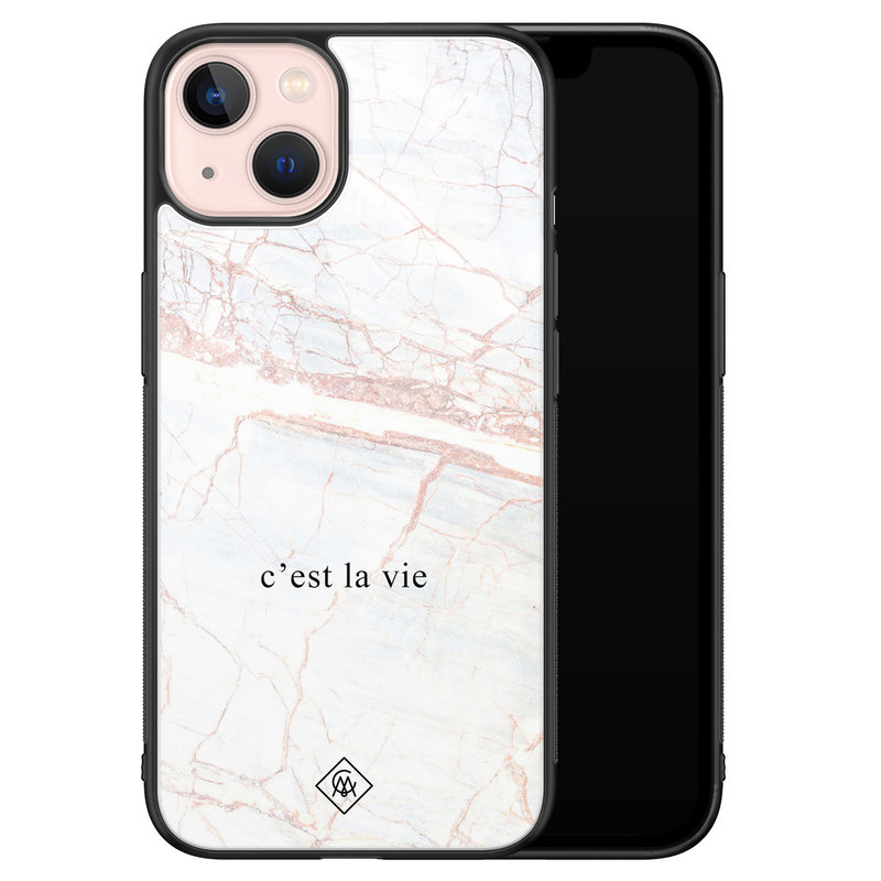 Casimoda iPhone 13 glazen hardcase - C'est la vie