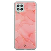 Casimoda Samsung Galaxy A22 4G siliconen hoesje - Marmer roze