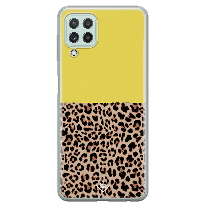 Casimoda Samsung Galaxy A22 4G siliconen hoesje - Luipaard geel