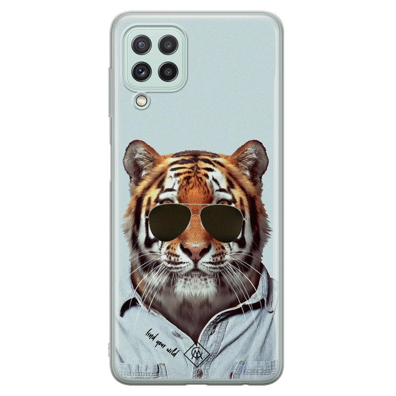 Casimoda Samsung Galaxy A22 4G siliconen hoesje - Tijger wild