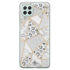 Casimoda Samsung Galaxy A22 4G siliconen hoesje - Stone & leopard print