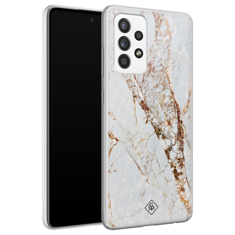 Casimoda Samsung Galaxy A52 siliconen hoesje - Marmer goud