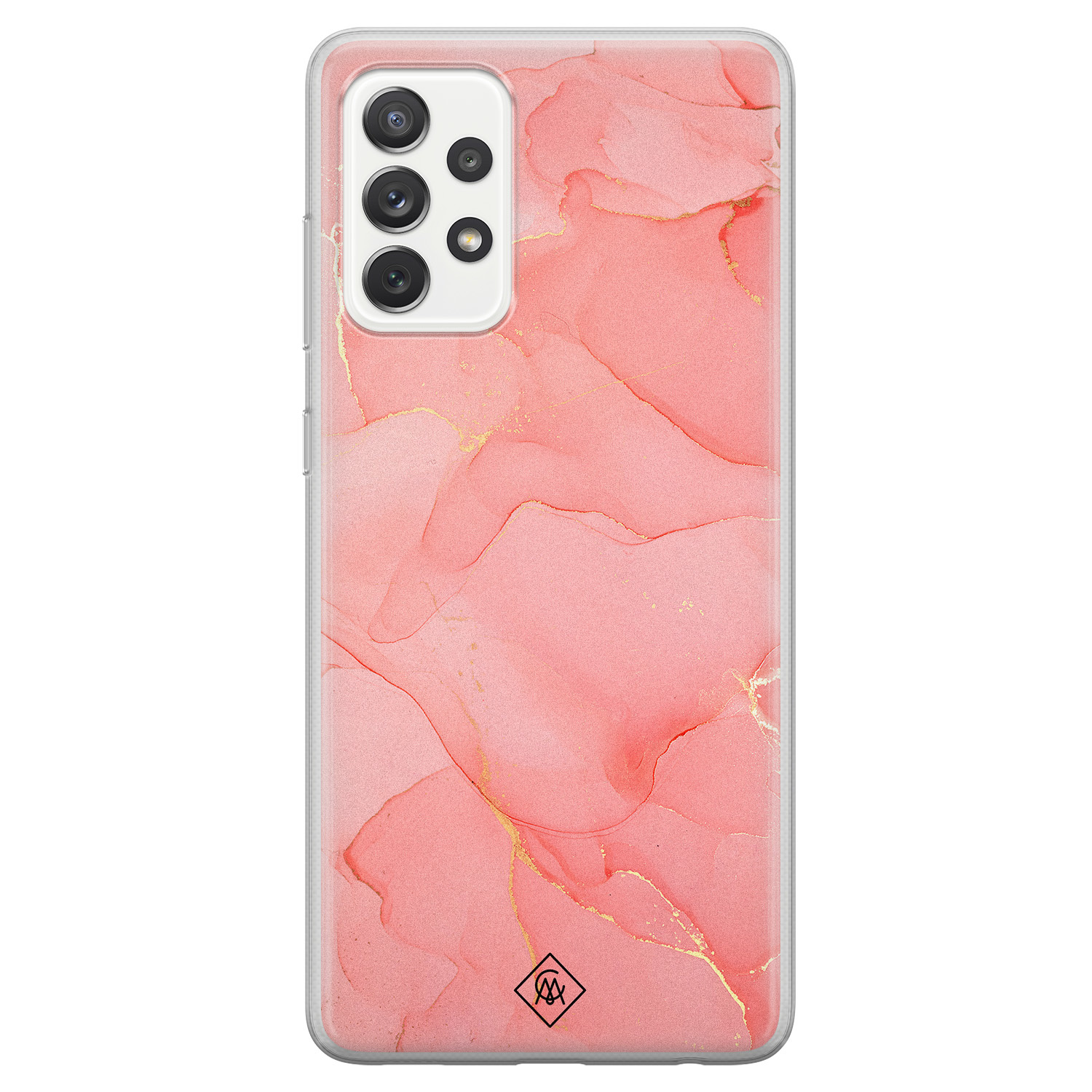 Samsung Galaxy A52s siliconen hoesje Marmer roze