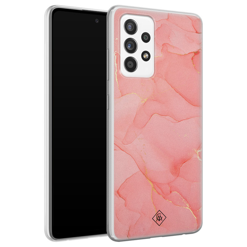 Casimoda Samsung Galaxy A52s siliconen hoesje - Marmer roze