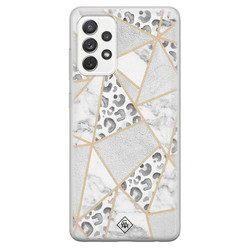 Casimoda Samsung Galaxy A52s siliconen hoesje - Stone & leopard print